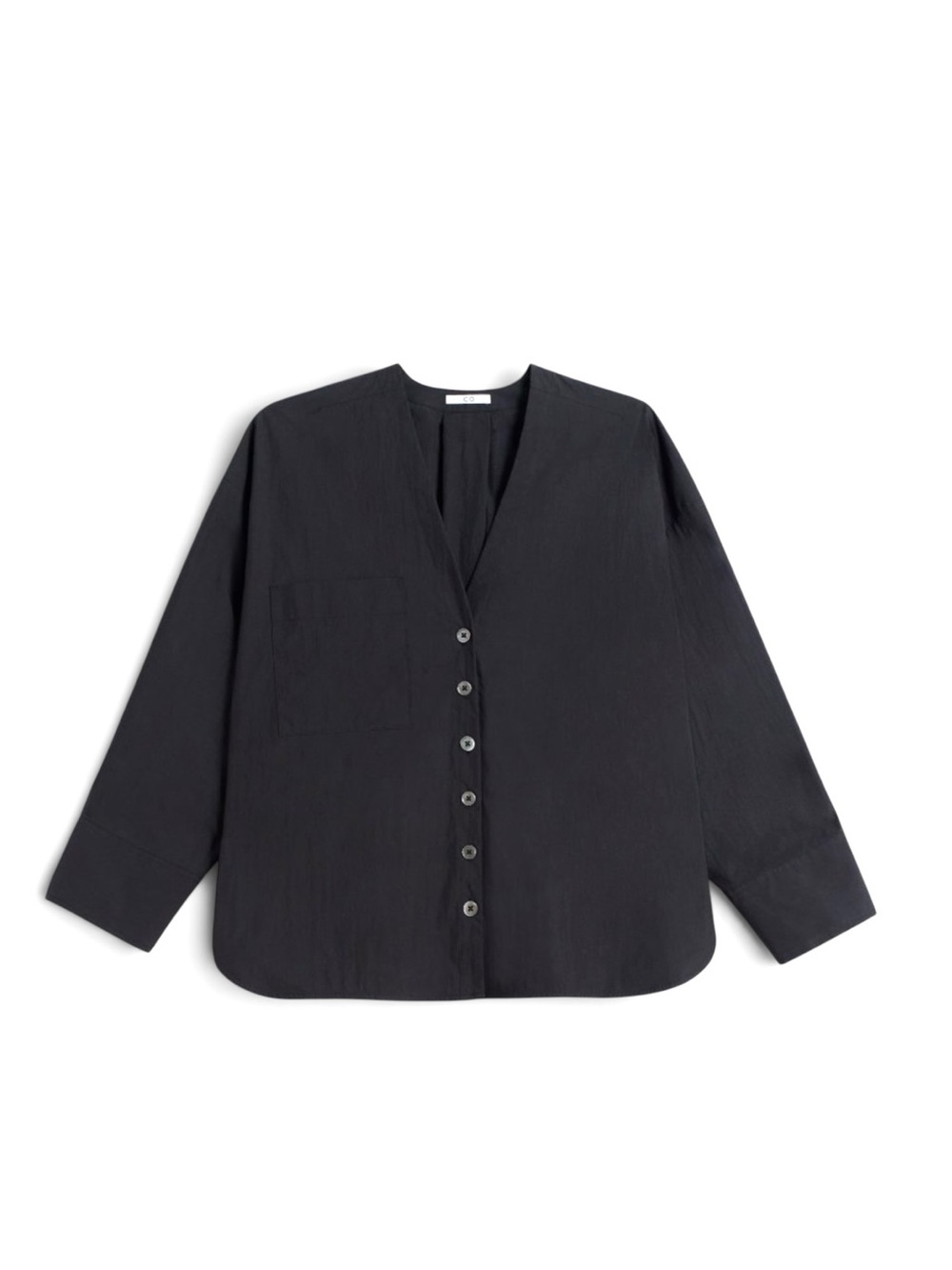CO 'Back Pleat Blouse in Cotton' in Black